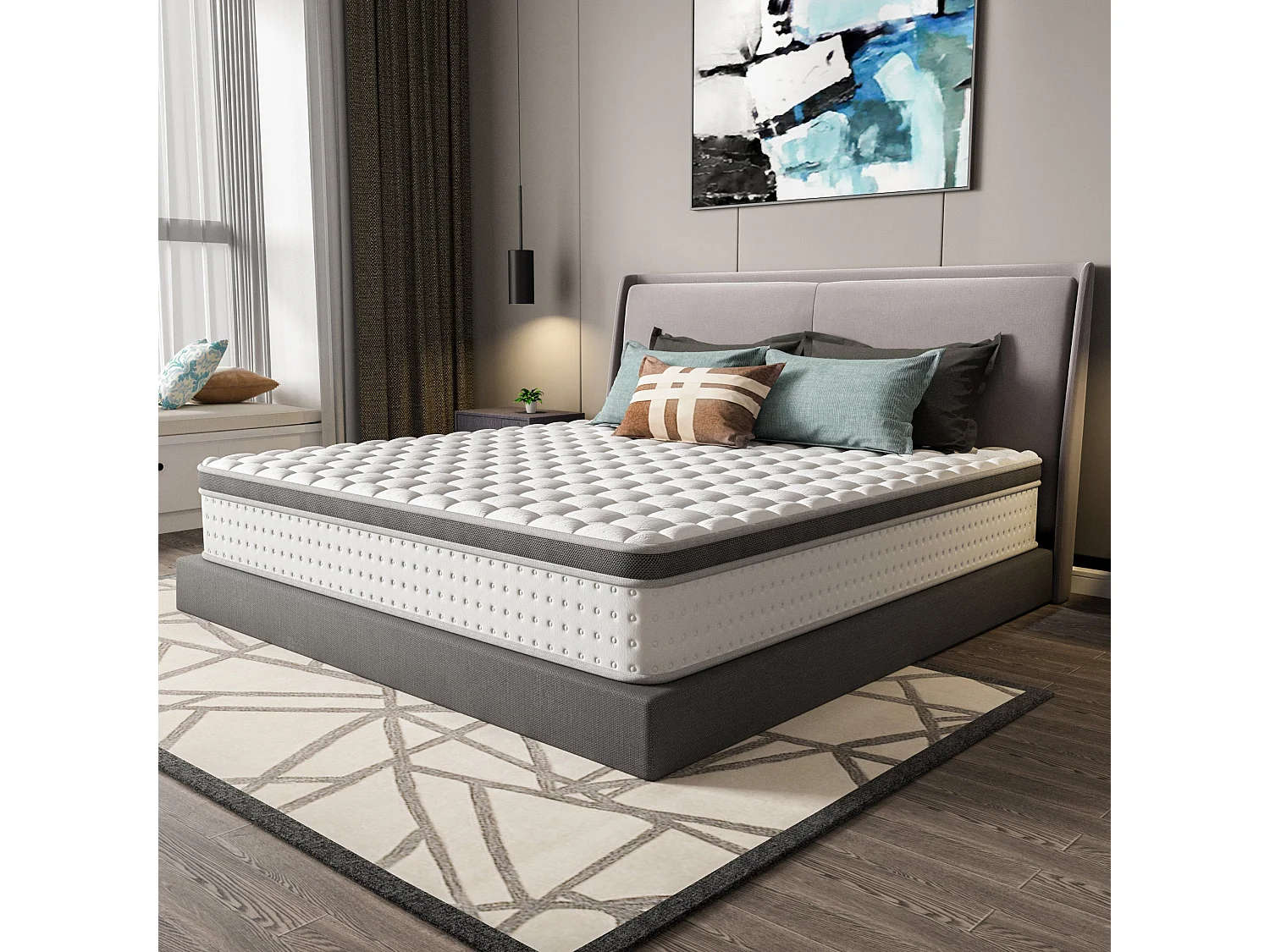 Matelas Ressorts Ensachés 160x200 cm avec mémoire de forme ép.25 cm