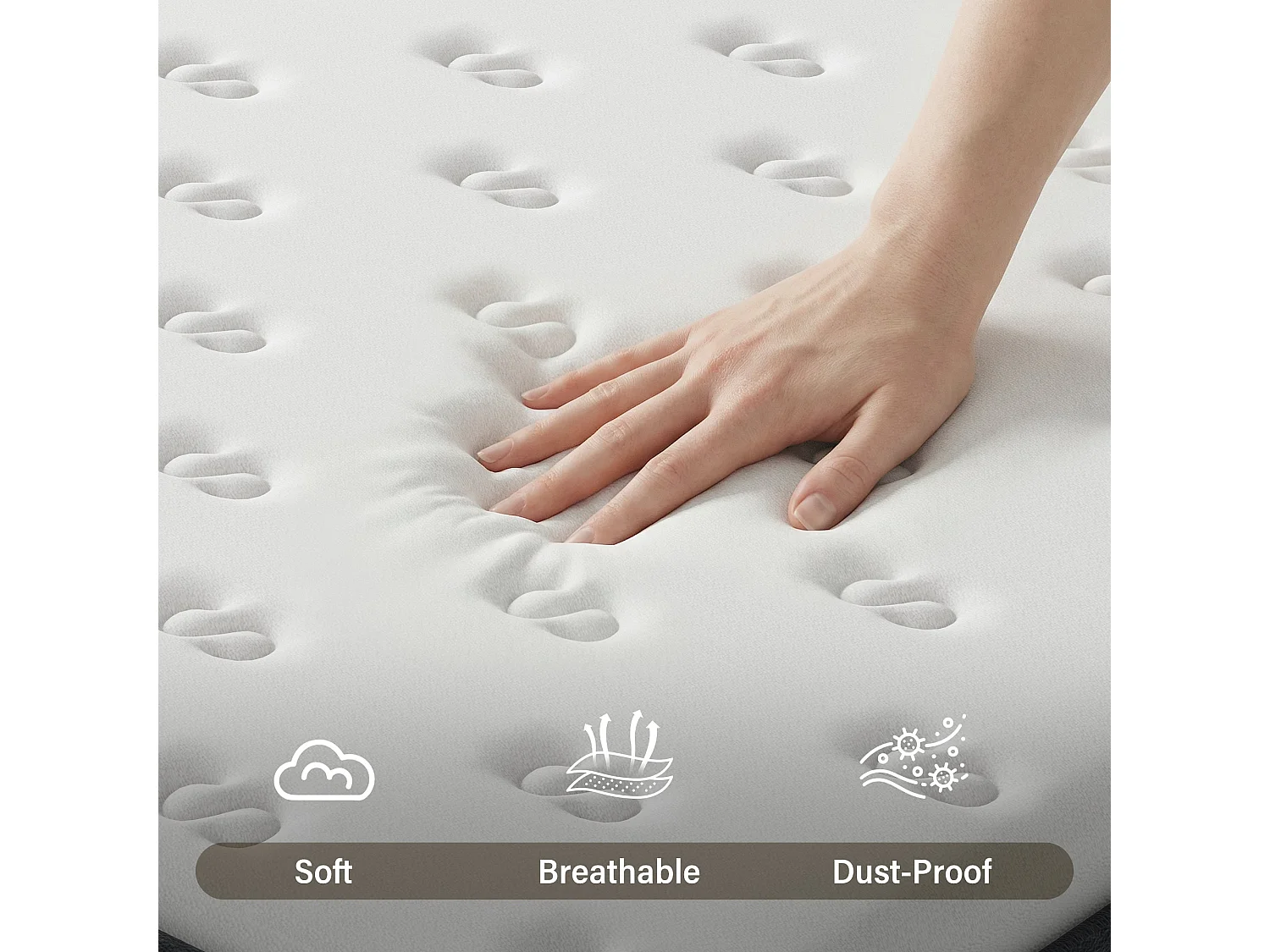 Matelas 90x190cm,épaisseur 16cm +Parure de lit+Housse Couette+Housse d'oreiller,Adapté aux Chambres d'hôtes/hôtels/ménages