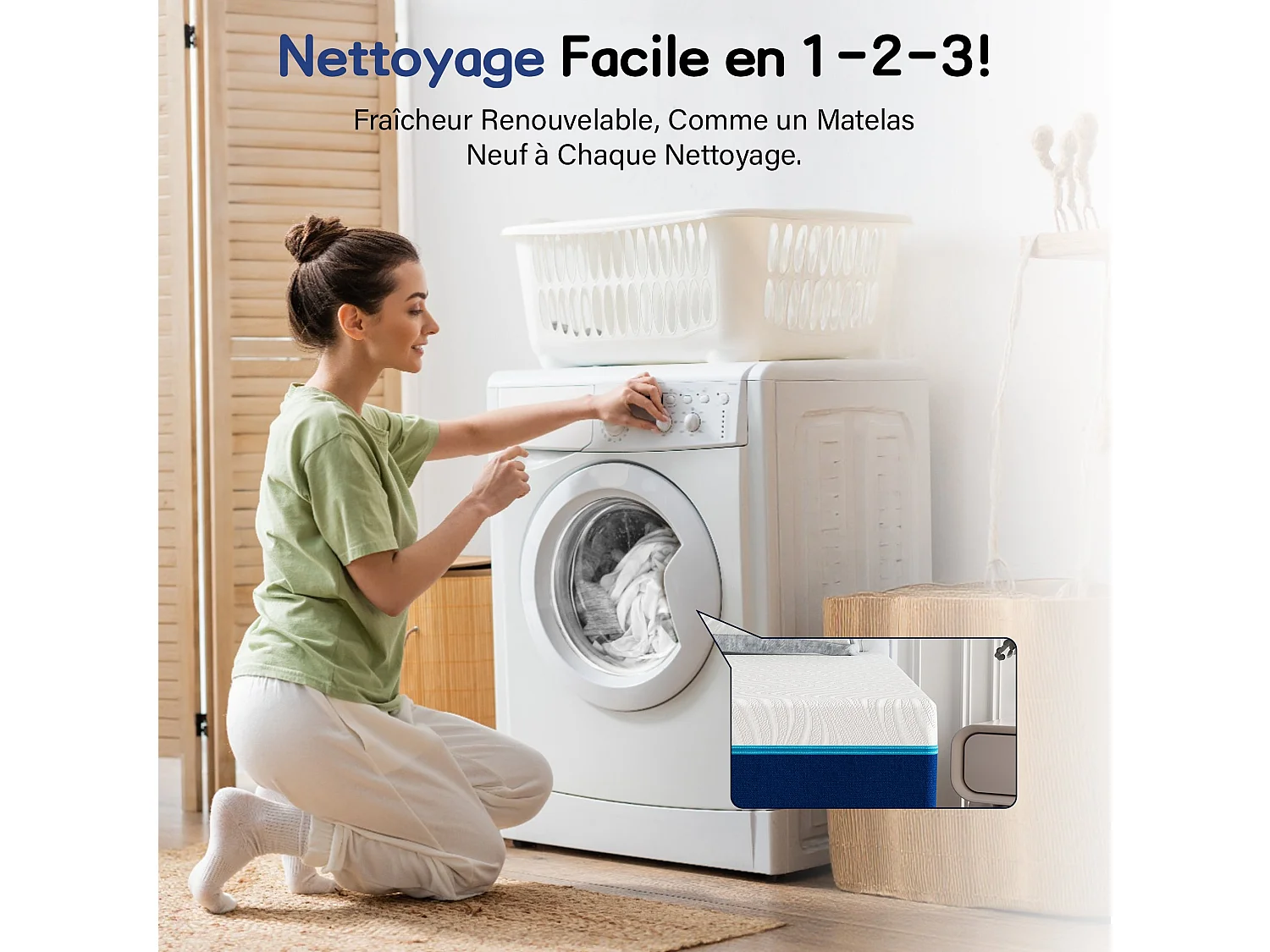 Matelas en Mousse 140x190cm,Épaisseur 20cm