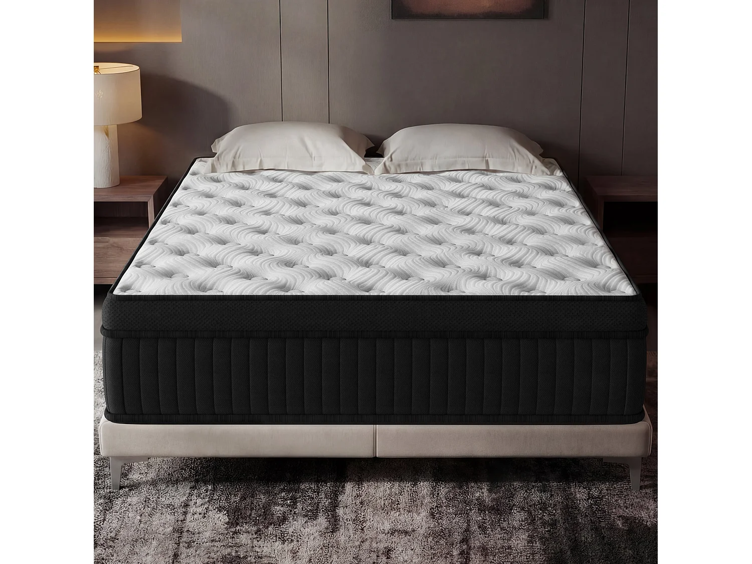 Matelas Ressorts Ensachés 140x190 cm avec mémoire de forme ép.25 cm