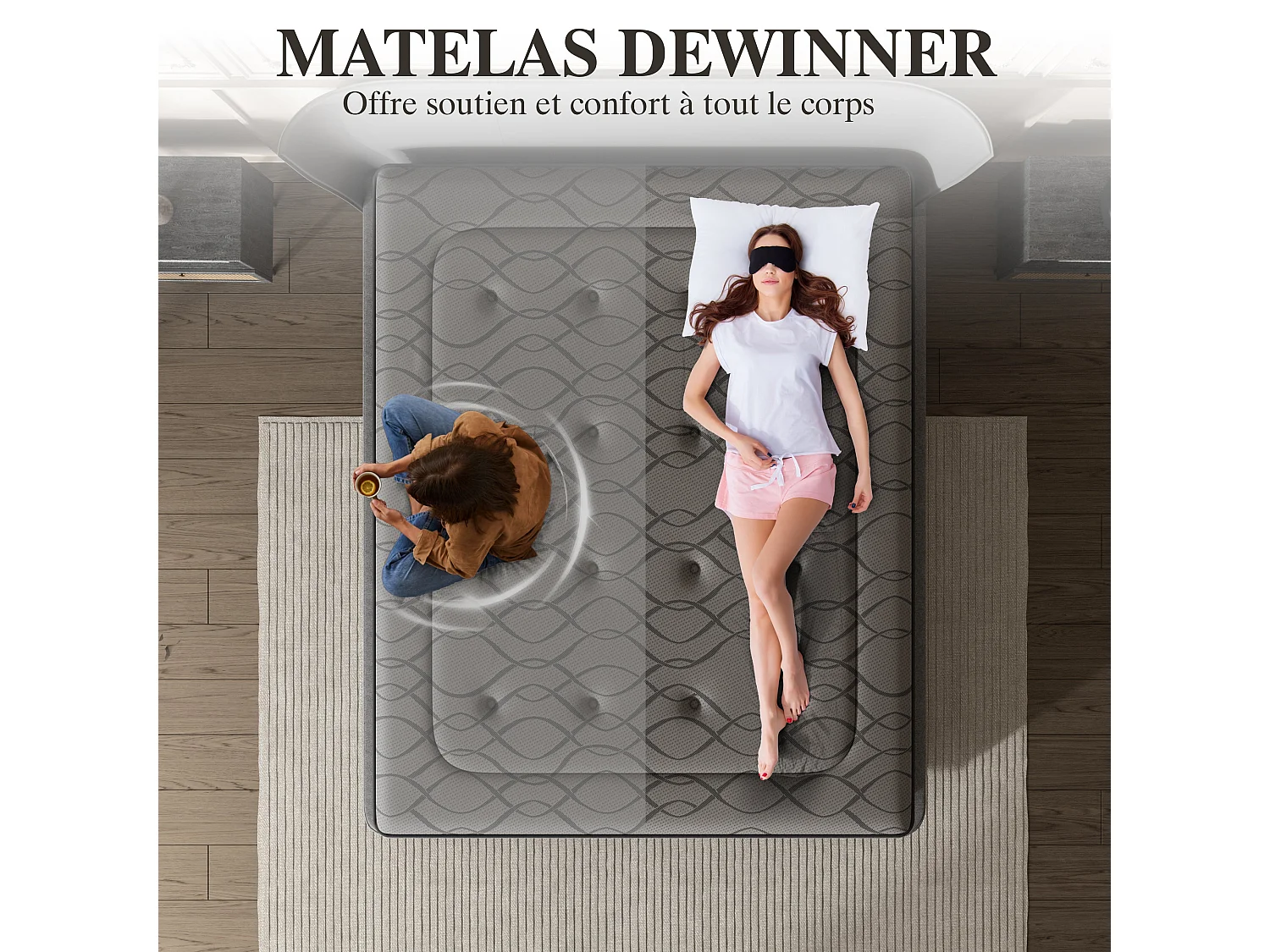 Matelas 90x190 cm, Hauteur 25 cm, Matelas Silencieux d'épaisseur Moyenne,  Ressorts Ensachés Individuels