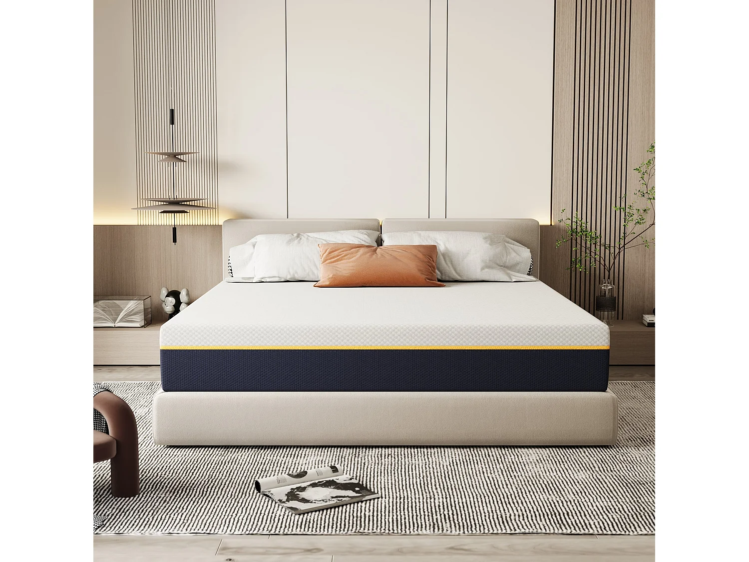 Matelas double en mousse adulte, 180*200 cm, 21 cm d'épaisseur