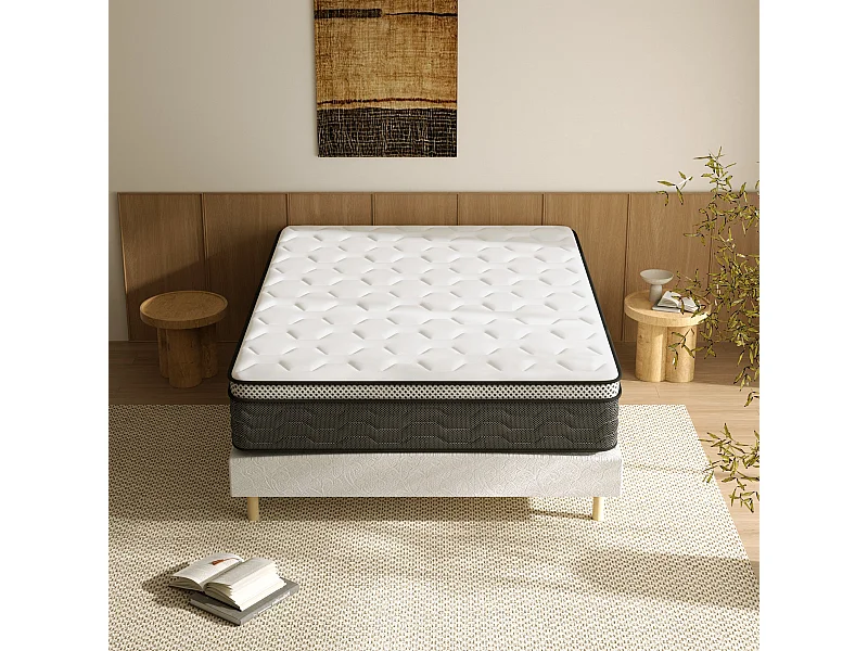 Ensemble matelas + sommier 140x190 cm, épaisseur du matelas 25cm