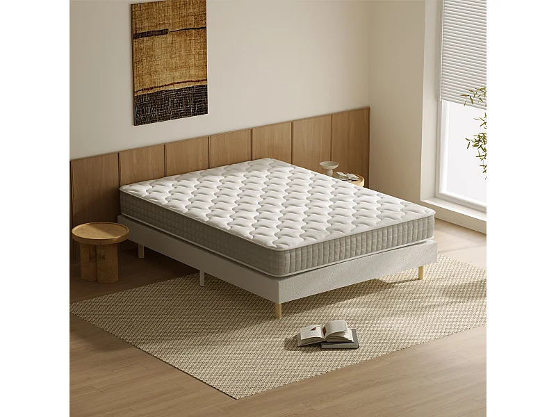 Ensemble matelas + sommier 140x190 cm, épaisseur du matelas 20 cm