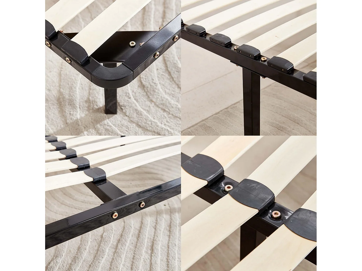 Ensemble Matelas en mousse + Sommier à Lattes 160x200cm, Epaisseur du Matelas 20cm