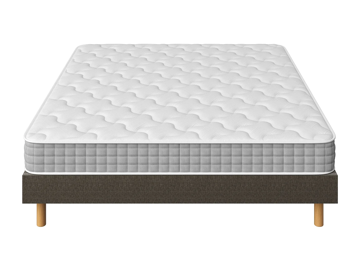 Ensemble Matelas Ressorts 160x200 cm Epaisseur 20 cm + Sommier Déco