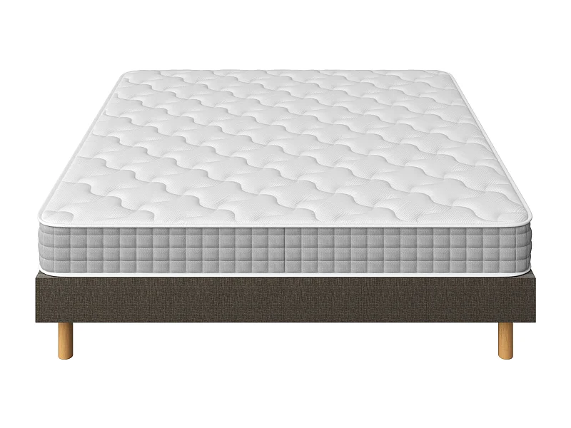 Ensemble Matelas Ressorts 160x200 cm Epaisseur 20 cm + Sommier Déco