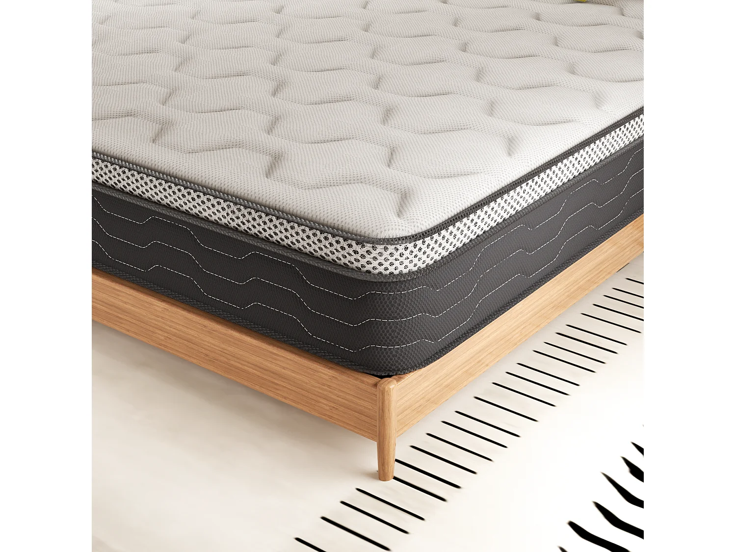 Ensemble matelas + sommier 90x190 cm, épaisseur du matelas 25 cm