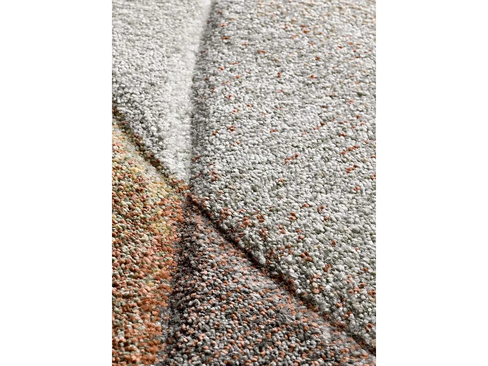 Kurzflorteppich - abstrakt - terrakotta / beige - 160x230 cm - BADET