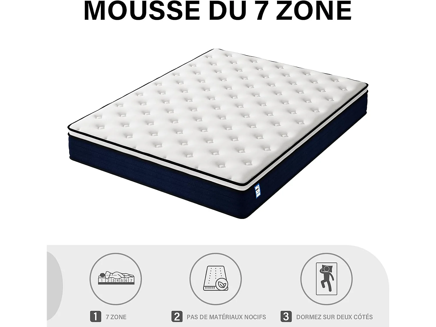 Ensemble matelas à ressorts + sommier à lattes 160 x 200 cm, épaisseur du matelas 25 cm, hauteur du sommier 29 cm