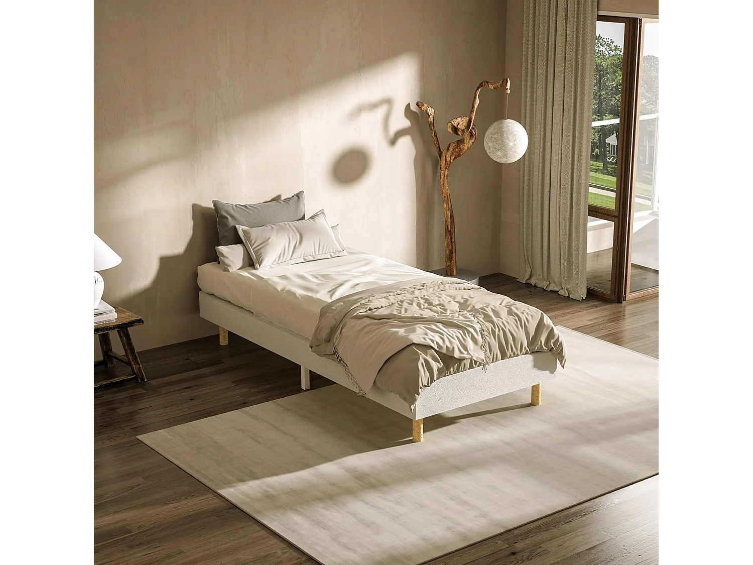 90x190x25 Matelas Ressorts ensachés et sommier Ensemble,  de Forme et Ressorts+Sommier Hauteur du Cadre de lit 29 cm