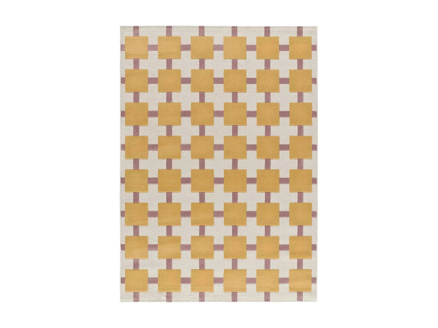 Tapis intérieur - géométrique - moutarde / rose - 120 x 170 cm - FLASHY