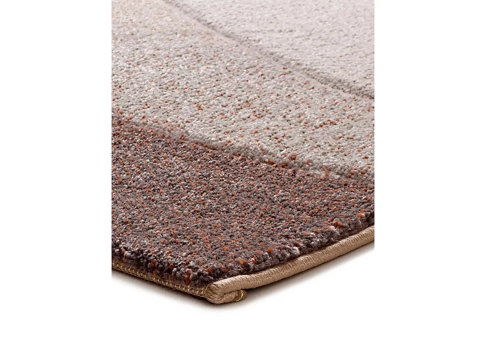 Tappeto interno - astratto - terracotta / beige - 80 x 150 cm - BADET