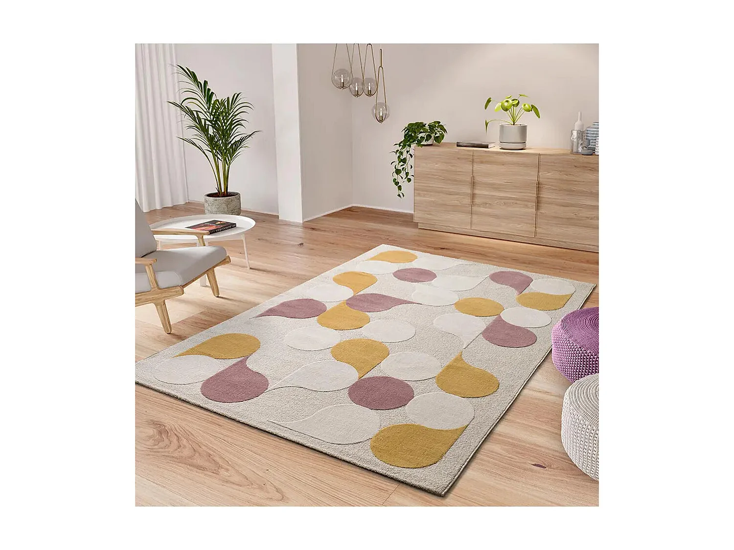 Kurzflorteppich - geometrisch - mehrfarbig - 120x170 cm - FLASHY