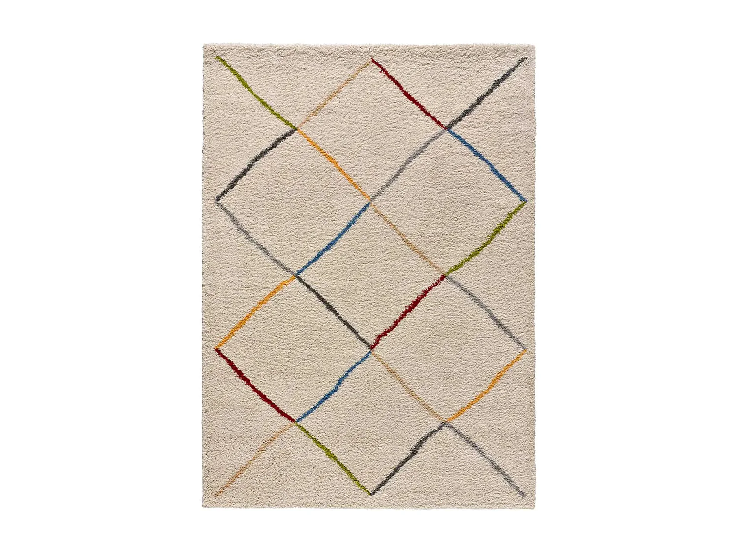 Hochflorteppich - ethnisch - weiß - 190x280 cm - KASBAH