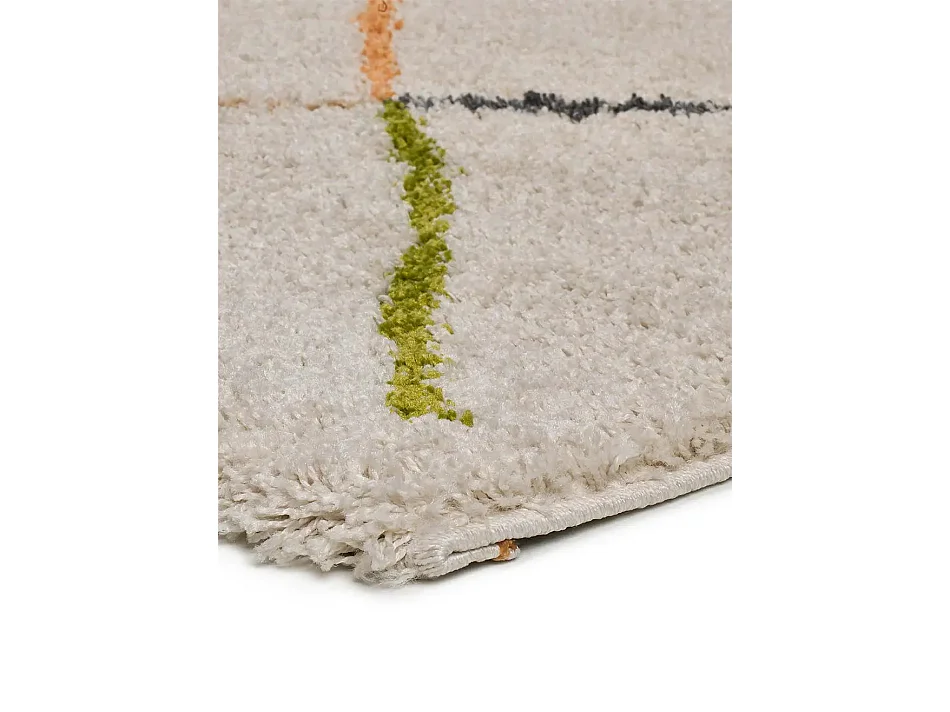 Hochflorteppich - ethnisch - weiß - 190x280 cm - KASBAH