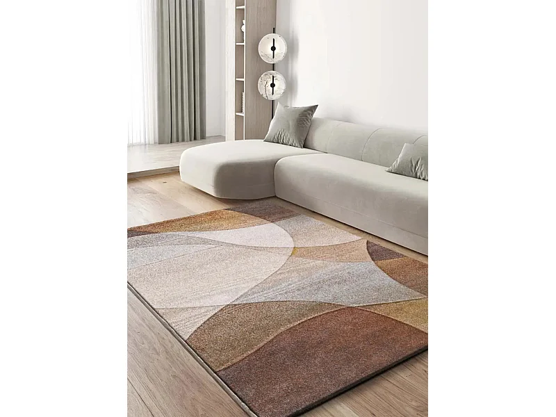 Tapis intérieur - abstrait - terracotta / beige - 200 x 290 cm - BADET