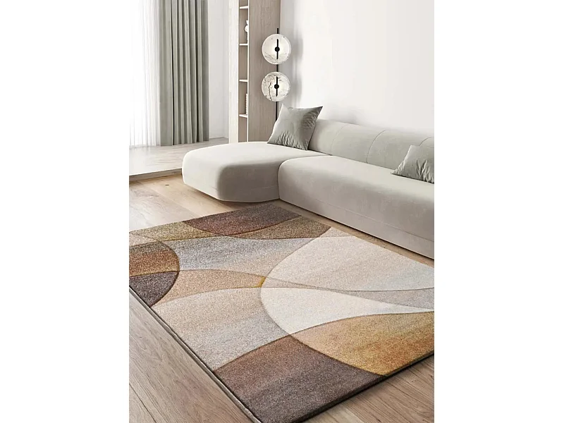 Tappeto interno - astratto - terracotta / beige - 200 x 290 cm - BADET