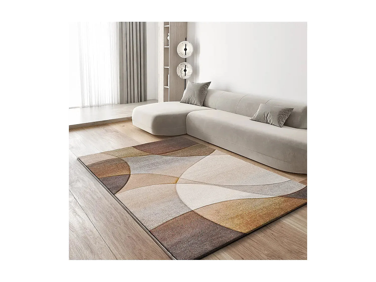 Tapis intérieur - abstrait - terracotta / beige - 140 x 200 cm - BADET