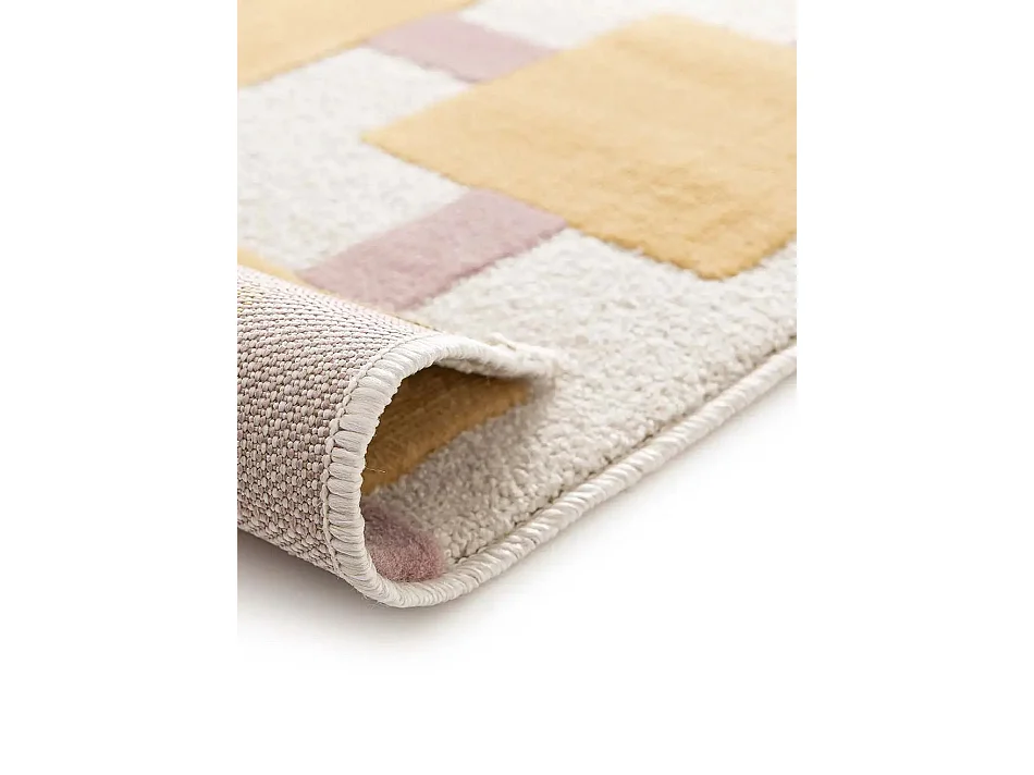 Tapis intérieur - géométrique - moutarde / rose - 160 x 230 cm - FLASHY