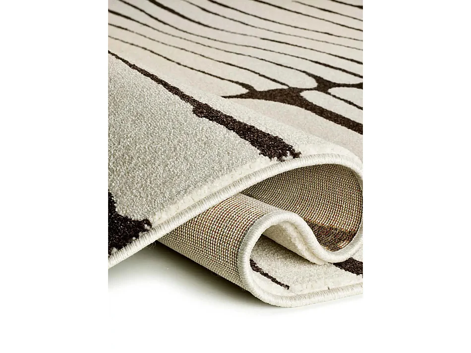 Tapis intérieur - moderne - blanc / noir - 80 x 150 cm - RETRO