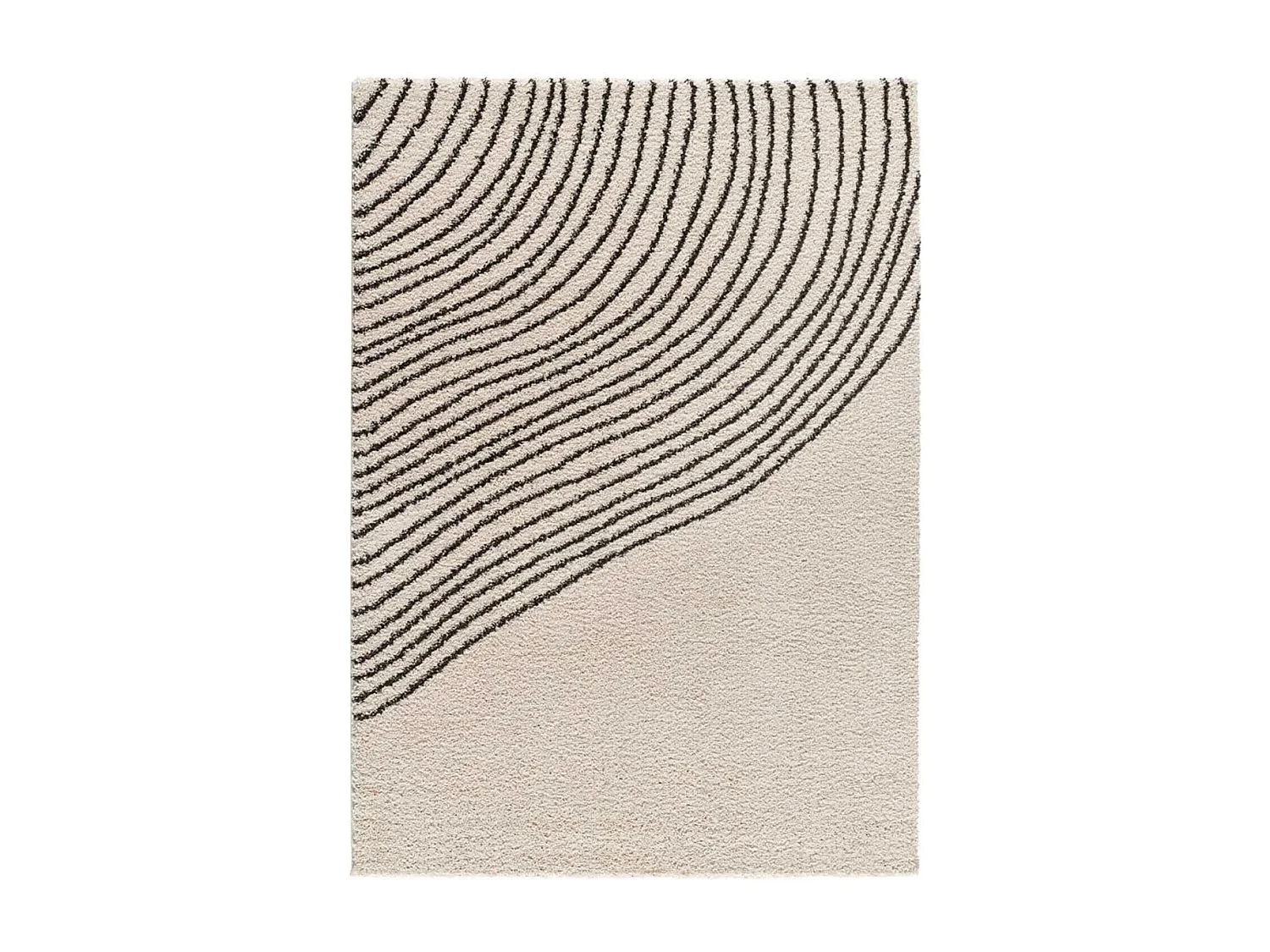 Tapis intérieur - shaggy abstrait - blanc / noir - 120 x 180 cm - LUSH