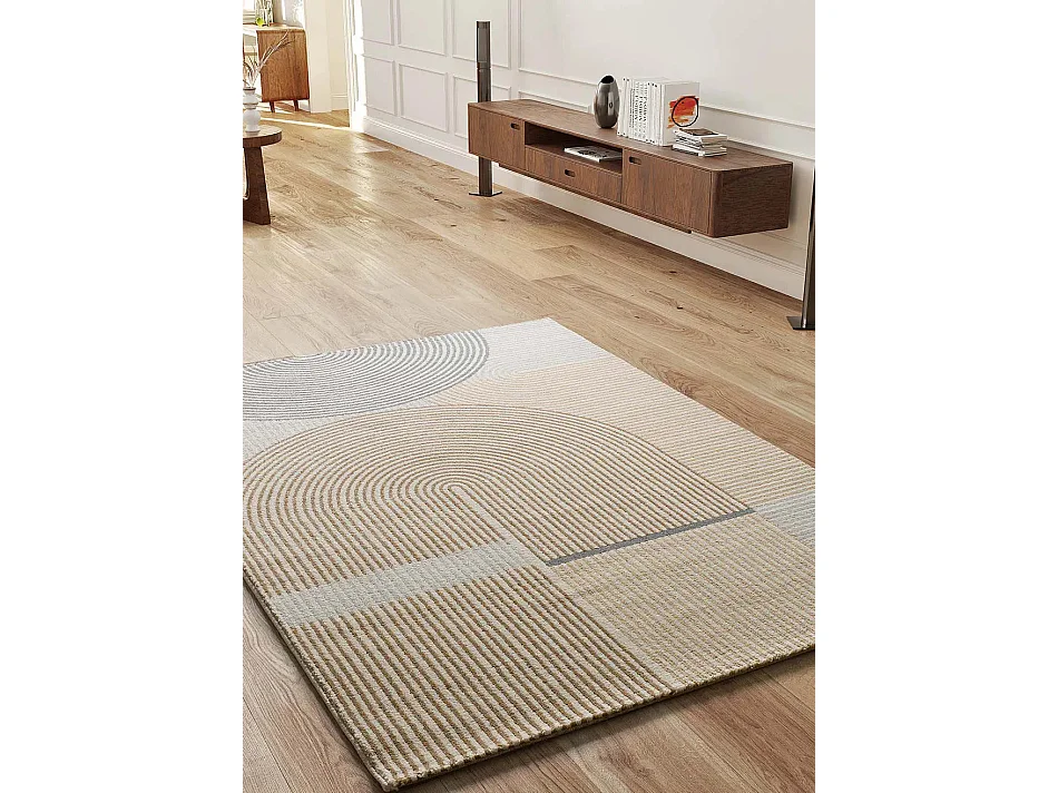 Tapis intérieur - géométrique - beige - 200 x 290 cm - GARDEN