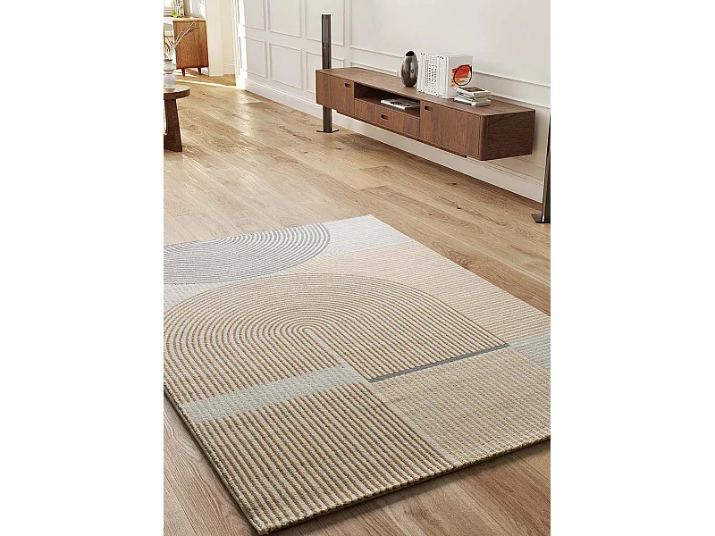 Tapis intérieur - géométrique - beige - 200 x 290 cm - GARDEN