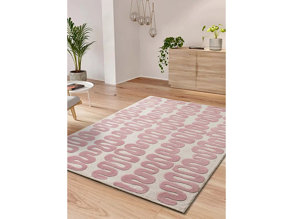 Tapis intérieur - moderne - rose - 120 x 170 cm - FLASHY