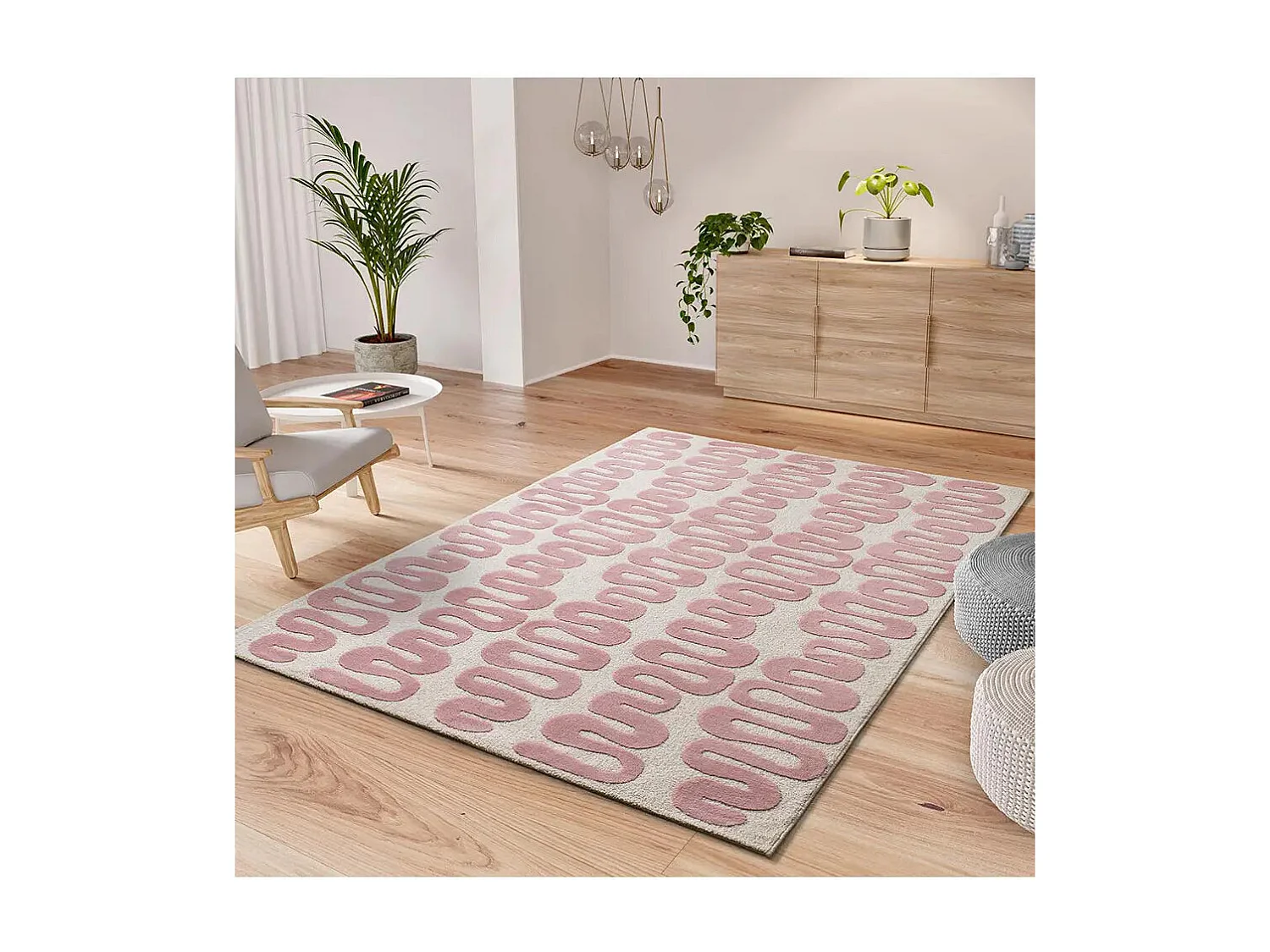 Tapis intérieur - moderne - rose - 160 x 230 cm - FLASHY