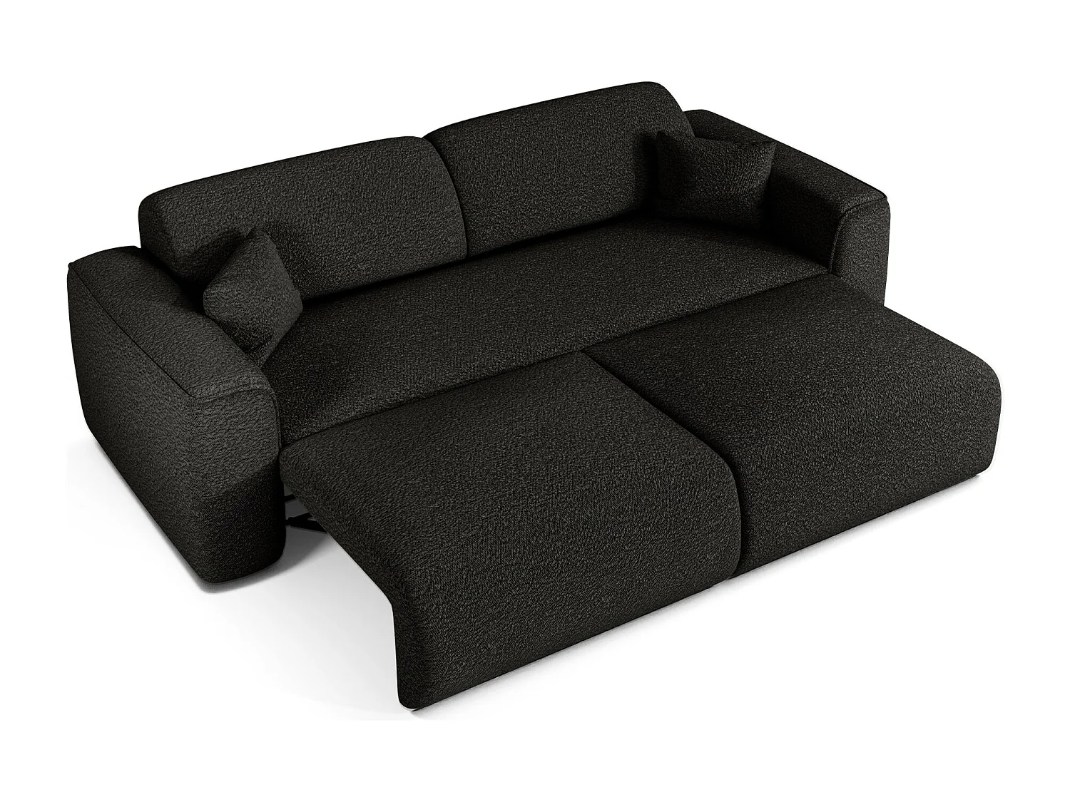 Canapé convertible 4 places bouclette noir YUMA