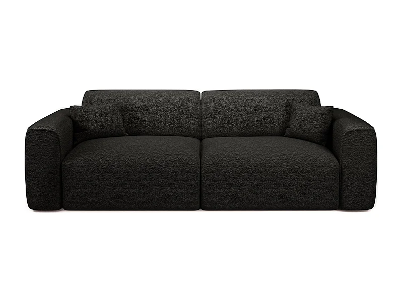 Canapé convertible 4 places bouclette noir YUMA