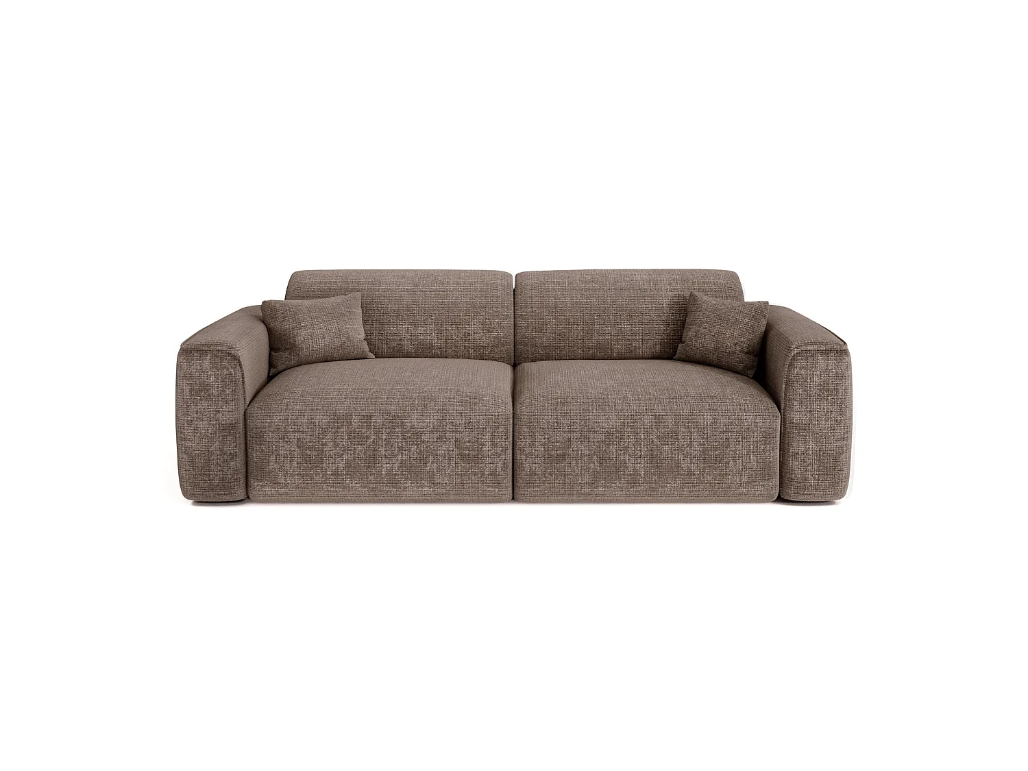Canapé convertible 4 places en velours taupe YUMA