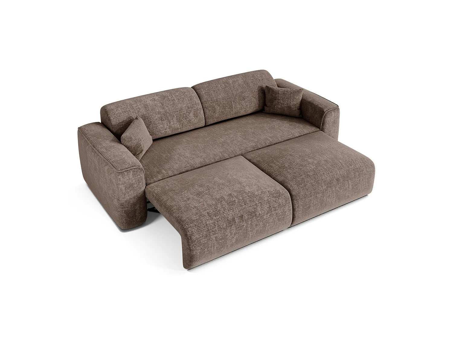 Canapé convertible 4 places en velours taupe YUMA