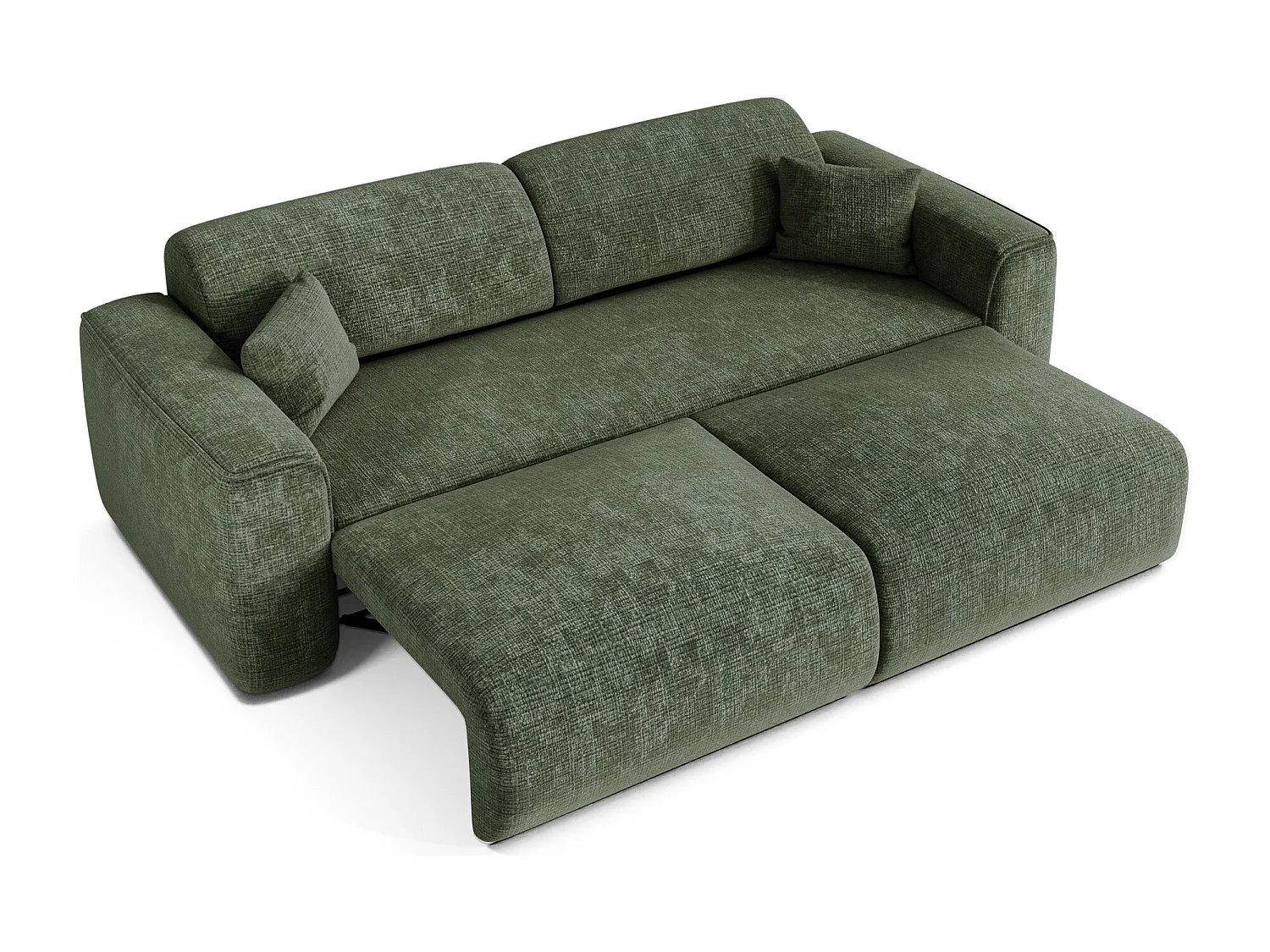 Canapé convertible 4 places velours gaufré vert émeraude YUMA