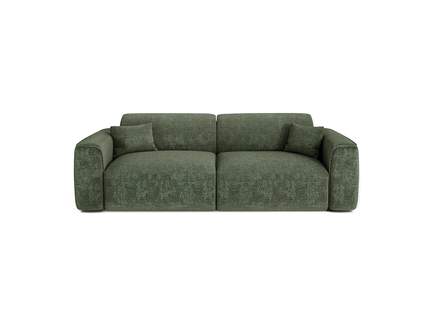 Canapé convertible 4 places en velours vert YUMA