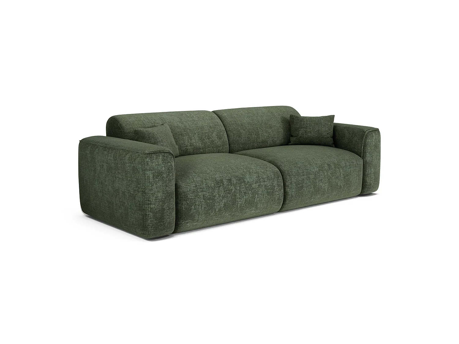 Canapé convertible 4 places en velours vert YUMA
