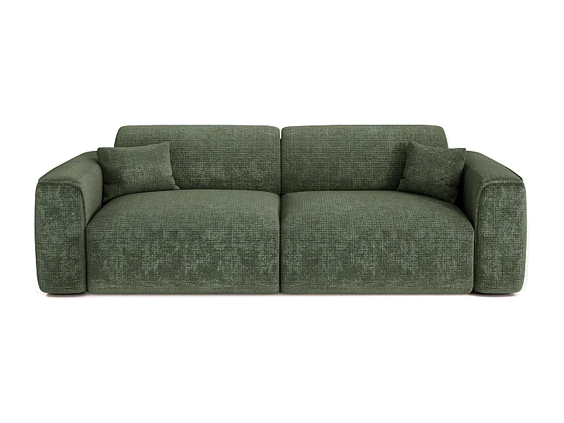 Canapé convertible 4 places velours gaufré vert émeraude YUMA