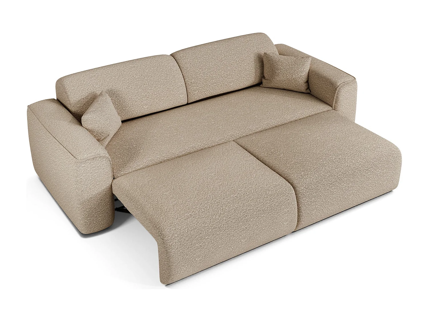 Canapé convertible 4 places bouclette taupe YUMA