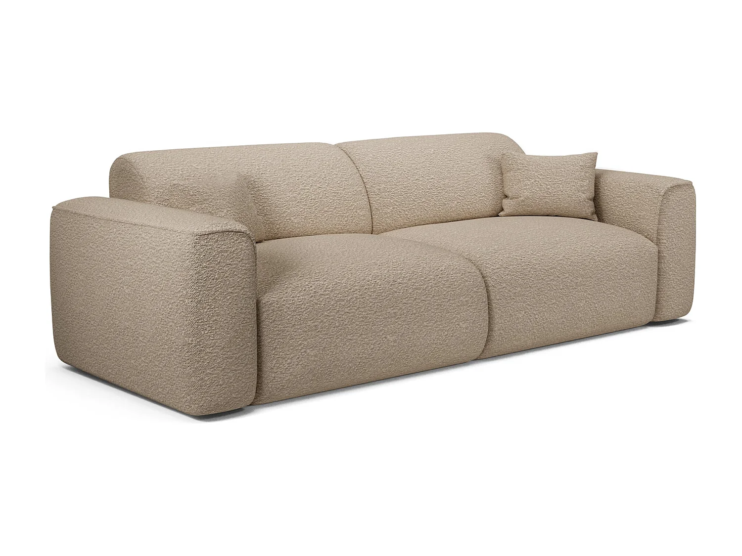 Canapé convertible 4 places bouclette taupe YUMA