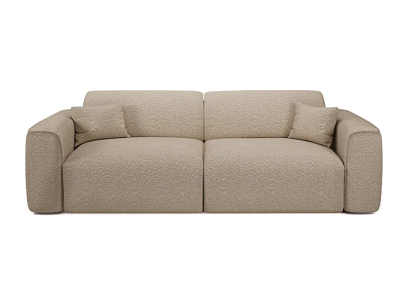 Canapé convertible 4 places bouclette taupe YUMA