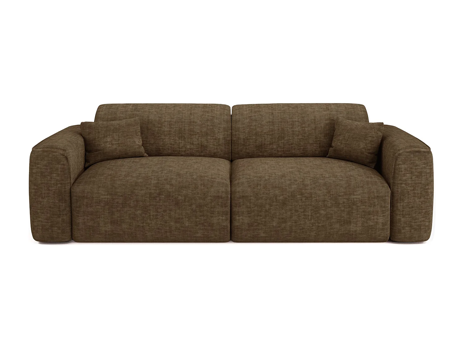 Canapé convertible 4 places velours texturé brun expresso YUMA