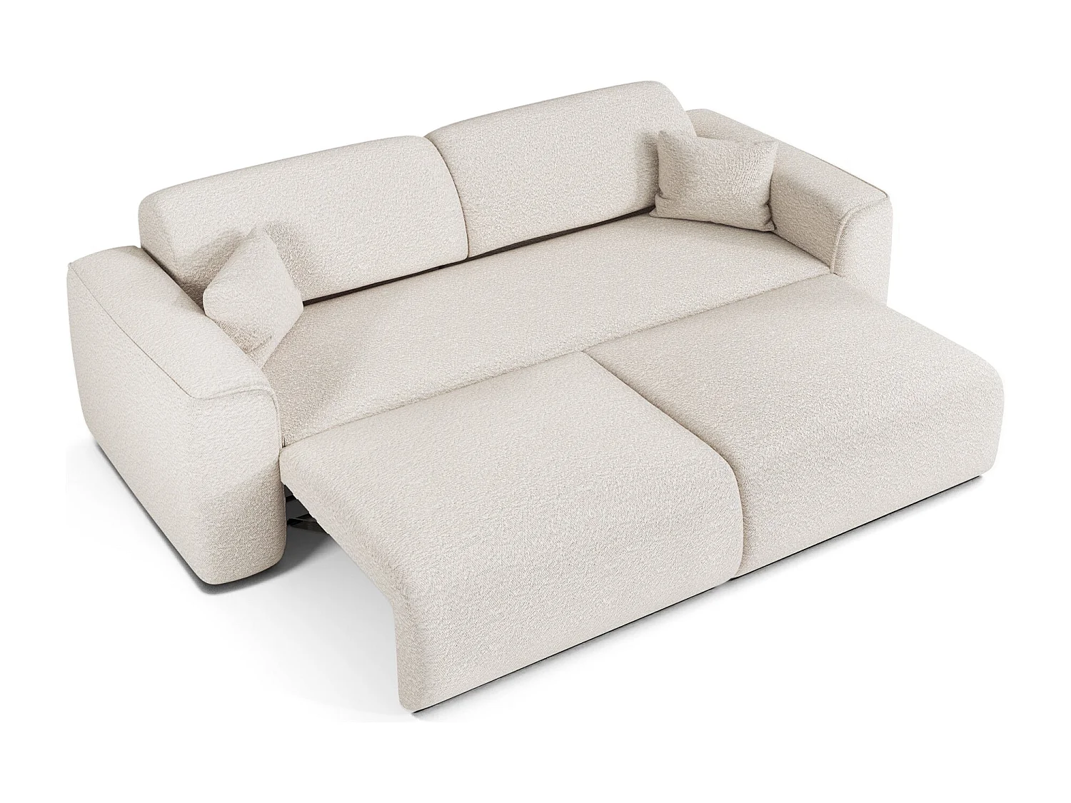 Canapé convertible 4 places bouclette crème YUMA