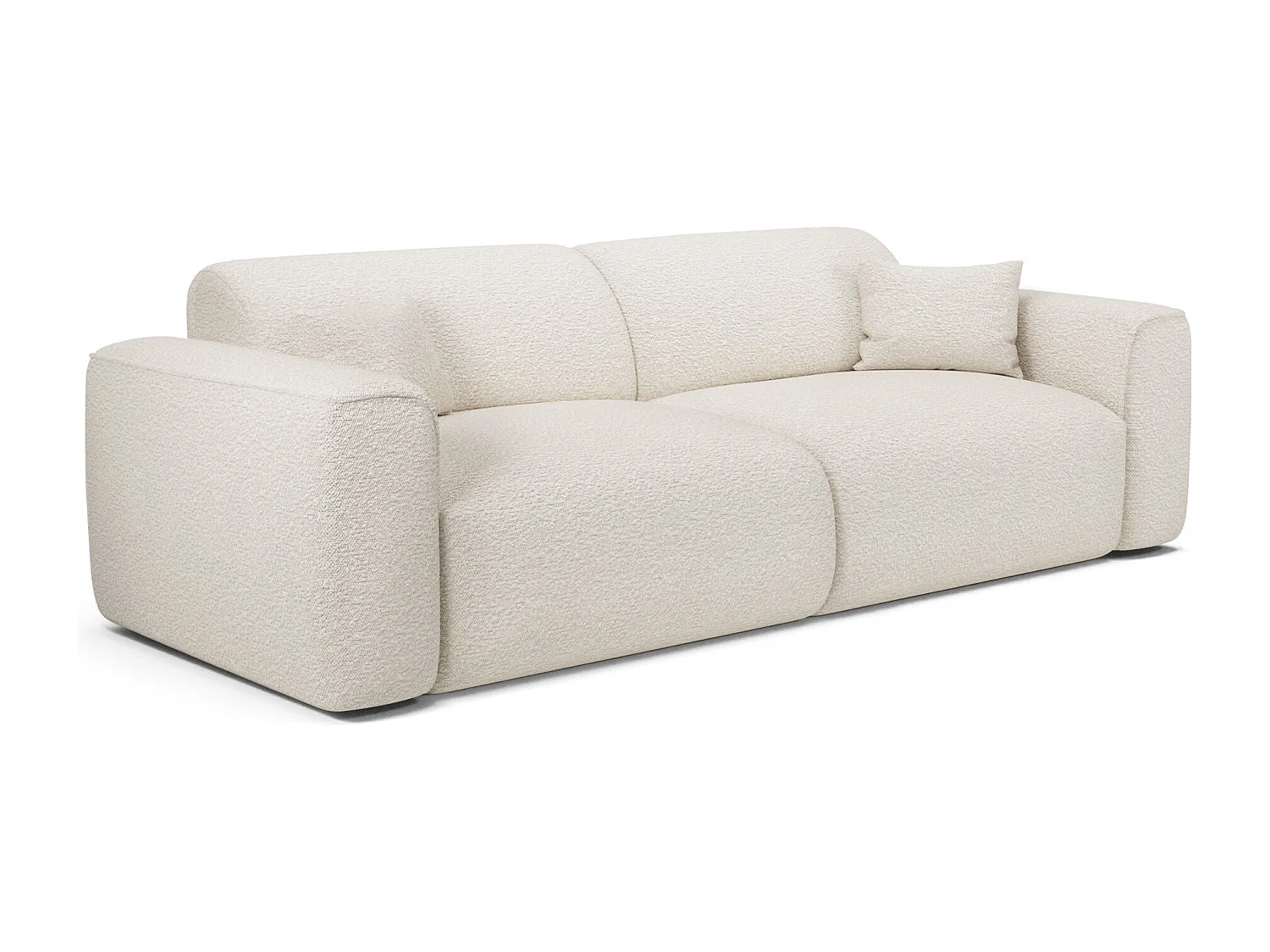 Canapé convertible 4 places bouclette crème YUMA