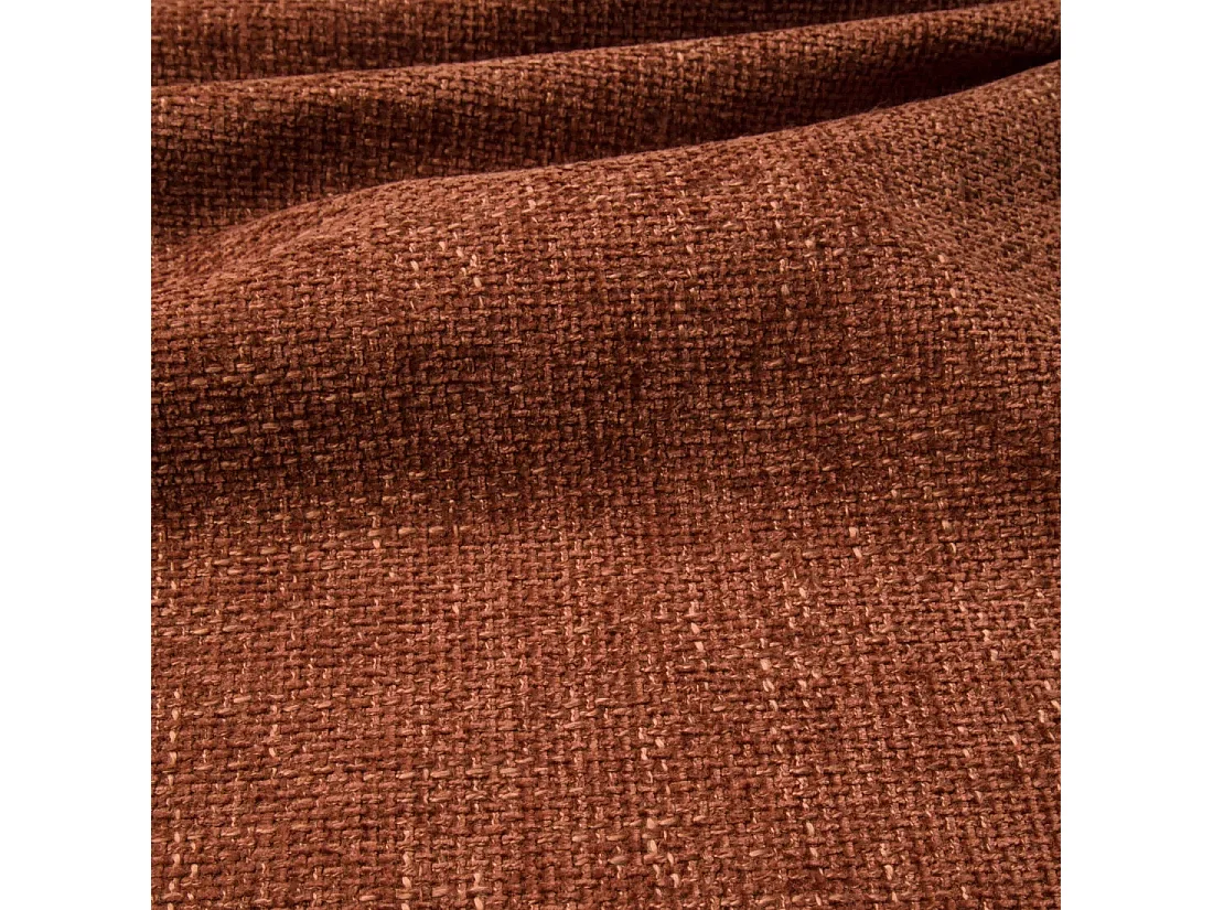 Canapé d'angle droit convertible 4 places velours tramé terracotta LIVIA