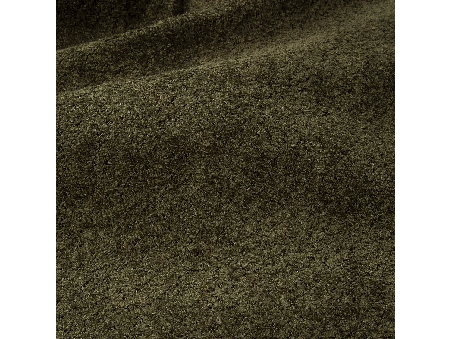 Canapé d'angle droit convertible 4 places tissu bouclette vert olive LIVIA