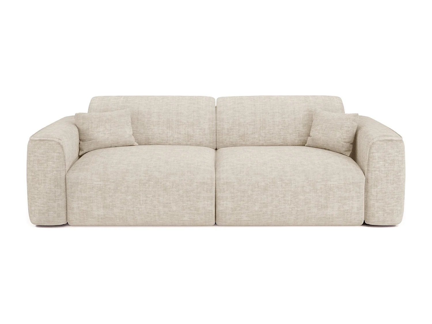 Canapé convertible 4 places velours texturé beige YUMA