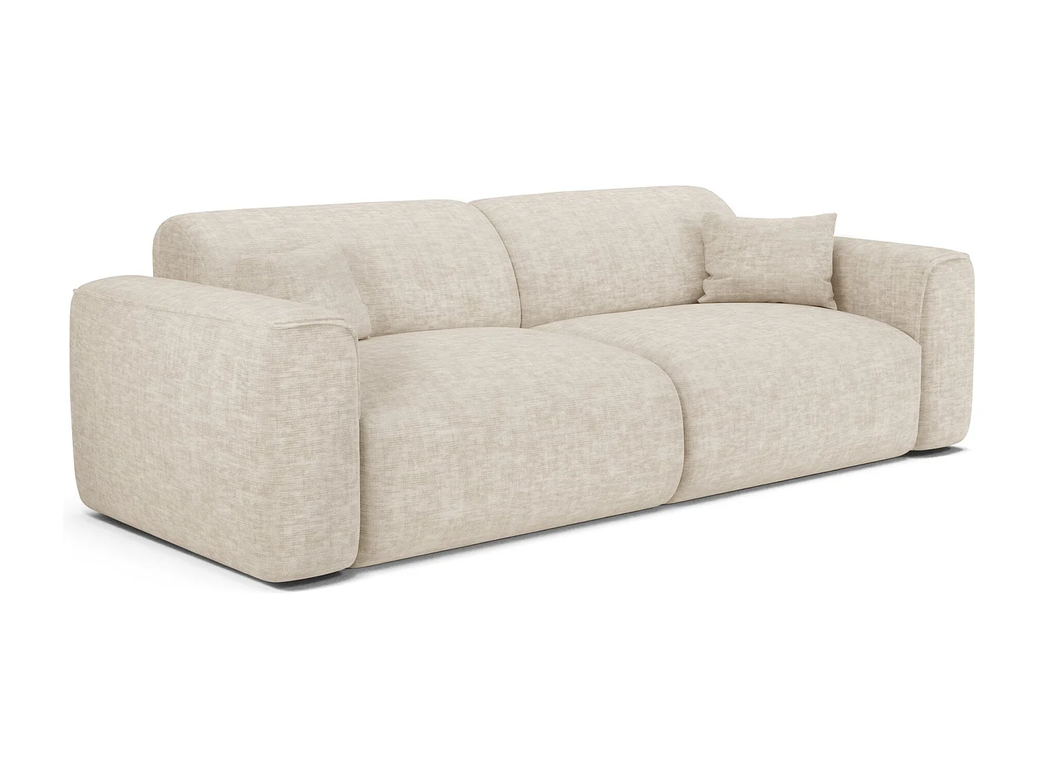 Canapé convertible 4 places velours texturé beige YUMA
