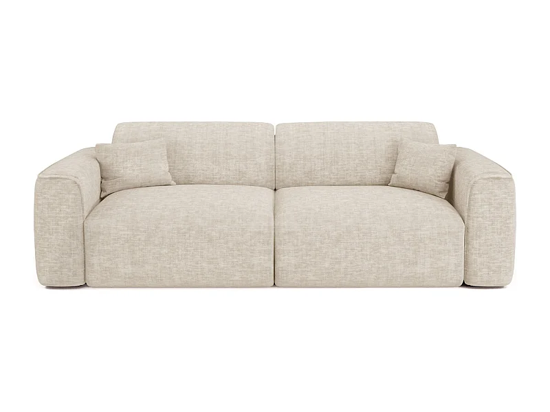 Canapé convertible 4 places velours texturé beige YUMA