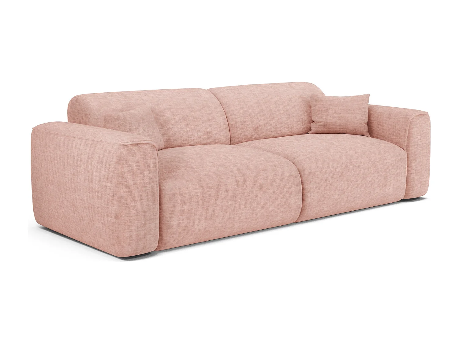 Canapé convertible 4 places velours texturé rose vintage YUMA